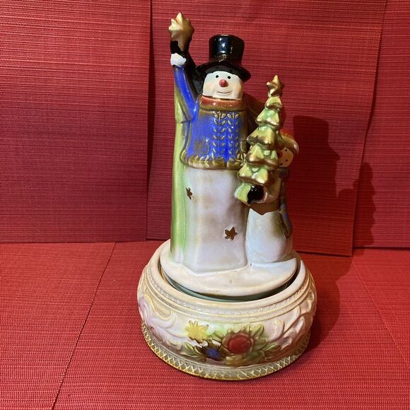 Elements Christmas Ceramic Hope Snowman / Figurine Music Box Reach for the stars - Picture 1 of 11
